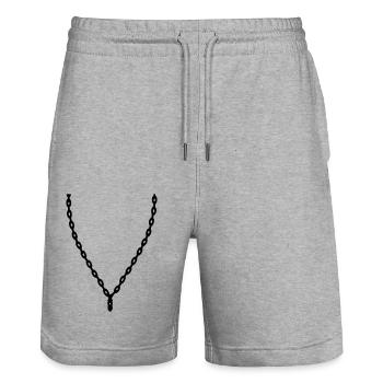halskette schmuck halsband aufhaengen kette schoen - Stanley/Stella Unisex Bio Joggingshorts Trainer  - Grau meliert - Vorne - Nik (191cm) & Marisol (170cm)