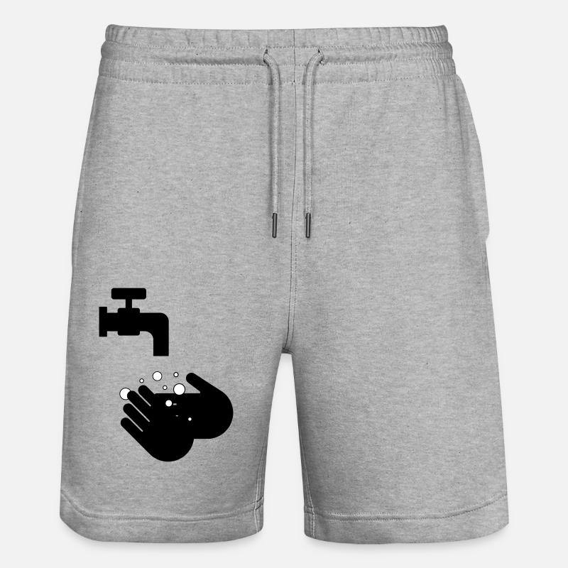 Lavez-vous les mains - Short de jogging bio TRAINER Stanley/Stella unisexe - gris chiné