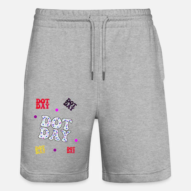 Dotday bunt - Text Pattern - Stanley/Stella Unisex Bio Joggingshorts Trainer  - Grau meliert