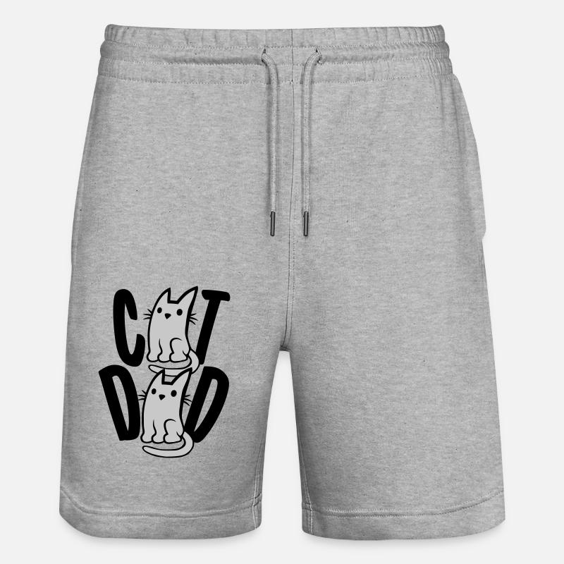 Cat Dad Text Logo - Stanley/Stella Unisex Bio Joggingshorts Trainer  - Grau meliert