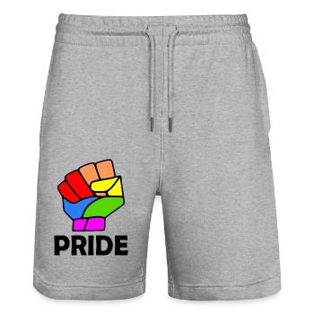 Pride - Stanley/Stella Unisex Bio Joggingshorts Trainer  - Grau meliert - Vorne - Nik (191cm) & Marisol (170cm)