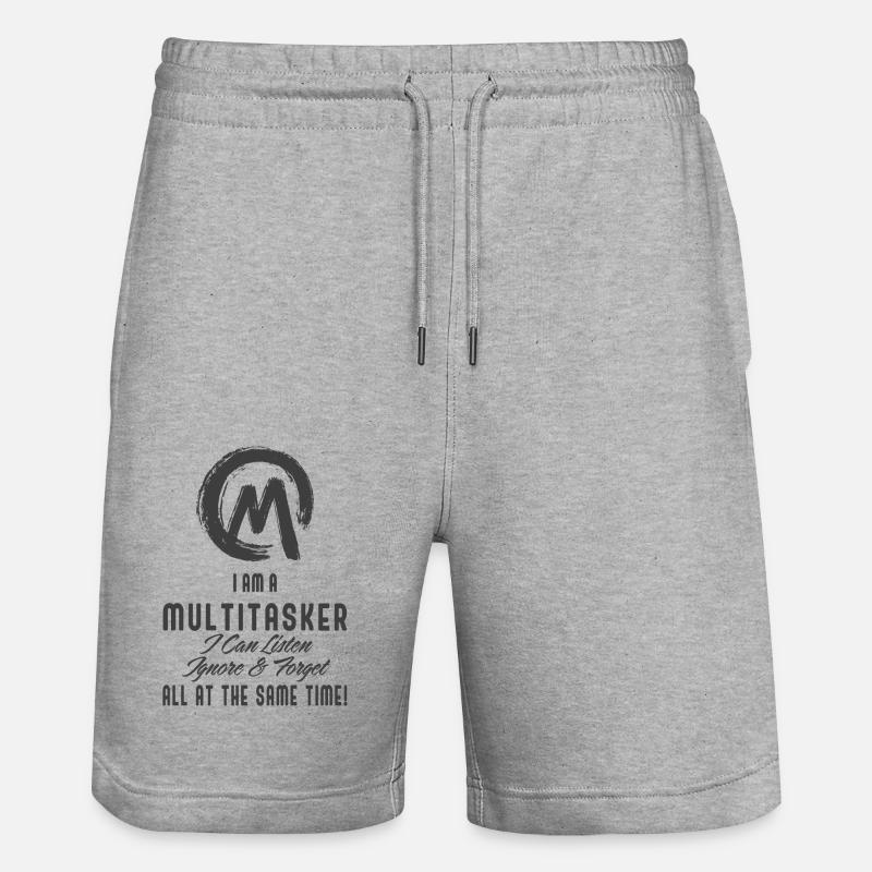 Je suis multitâche - Short de jogging bio TRAINER Stanley/Stella unisexe - gris chiné