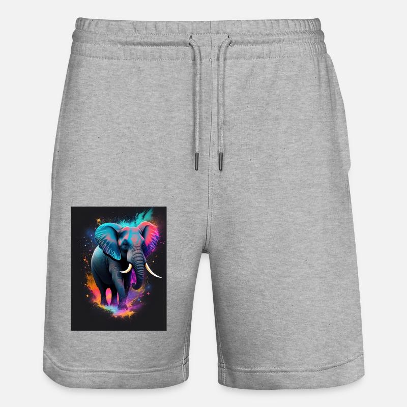 Galaxie de l’éléphant - Short de jogging bio TRAINER Stanley/Stella unisexe - gris chiné