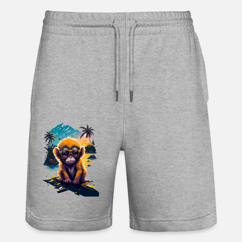 Singe cool - Short de jogging bio TRAINER Stanley/Stella unisexe - gris chiné