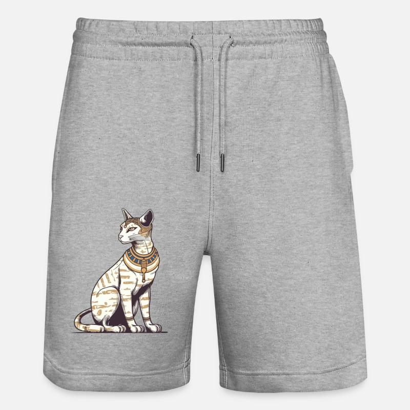 Le chat Egyptien n°2 - Short de jogging bio TRAINER Stanley/Stella unisexe - gris chiné