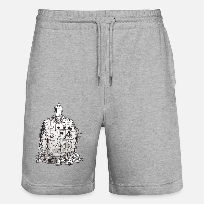 Pull puzzle - Stanley/Stella Trainer Unisex Organic Jogging Shorts - heather grey