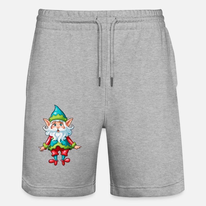 Diablotin / Nain / Fée / Noël / Elfe - Short de jogging bio TRAINER Stanley/Stella unisexe - gris chiné