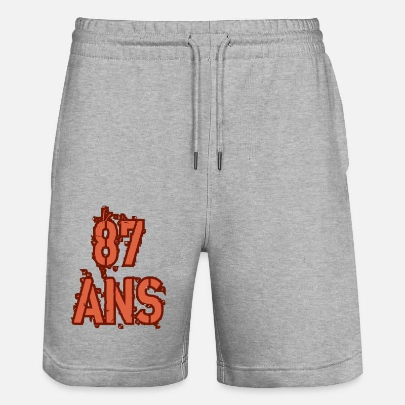87 ANS - Short de jogging bio TRAINER Stanley/Stella unisexe - gris chiné