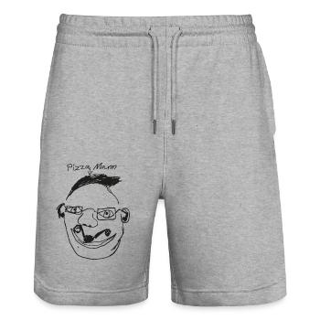 Pizza Man - Stanley/Stella Trainer Unisex Organic Jogging Shorts - heather grey - Front - Nik (191cm) & Marisol (170cm)