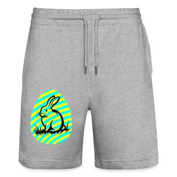Hase Ostern Icon - Stanley/Stella Unisex Bio Joggingshorts Trainer  - Grau meliert - Vorne - Nik (191cm) & Marisol (170cm)