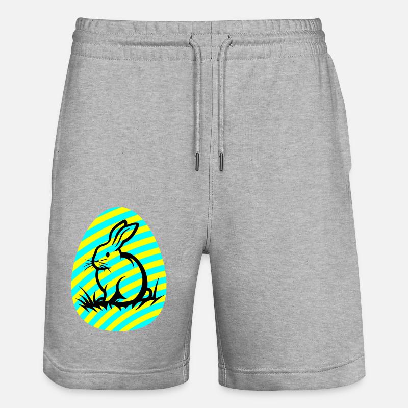Bunny Easter Icon - Stanley/Stella Trainer Unisex Organic Jogging Shorts - heather grey
