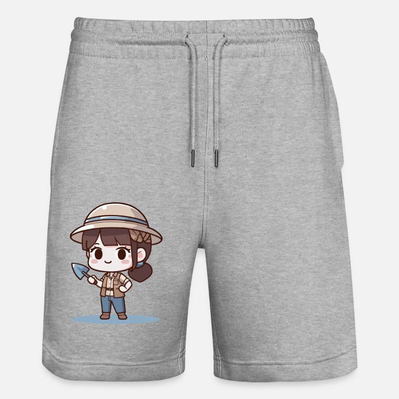 Archéologue Chibi - Short de jogging bio TRAINER Stanley/Stella unisexe - gris chiné