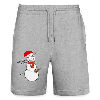Funny Saying Funny Humor Gift Idea - Stanley/Stella Trainer Unisex Organic Jogging Shorts - heather grey - Front - Nik (191cm) & Marisol (170cm)