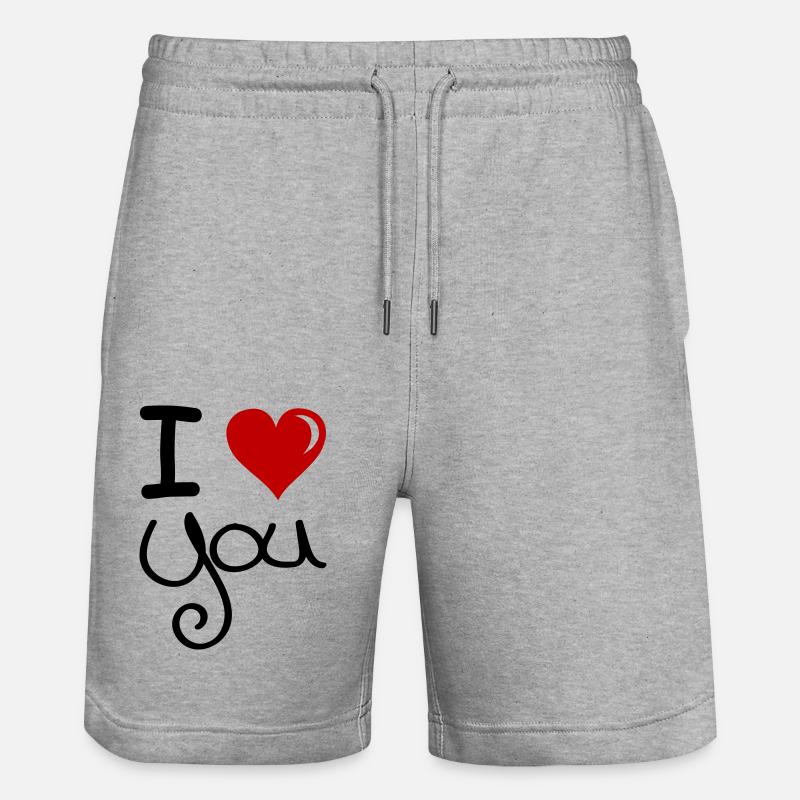 Je t’aime 1 - Short de jogging bio TRAINER Stanley/Stella unisexe - gris chiné