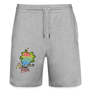 Alsace Vibes - Stanley/Stella Trainer Unisex Organic Jogging Shorts - heather grey - Front - Nik (191cm) & Marisol (170cm)