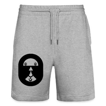eye-catcher - Stanley/Stella Trainer Unisex Organic Jogging Shorts - heather grey - Front - Nik (191cm) & Marisol (170cm)