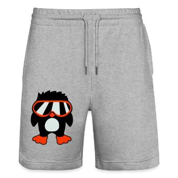Penguin Bird Cool Ski Goggles DJ Fun Little Bird - Stanley/Stella Trainer Unisex Organic Jogging Shorts - heather grey - Front - Nik (191cm) & Marisol (170cm)