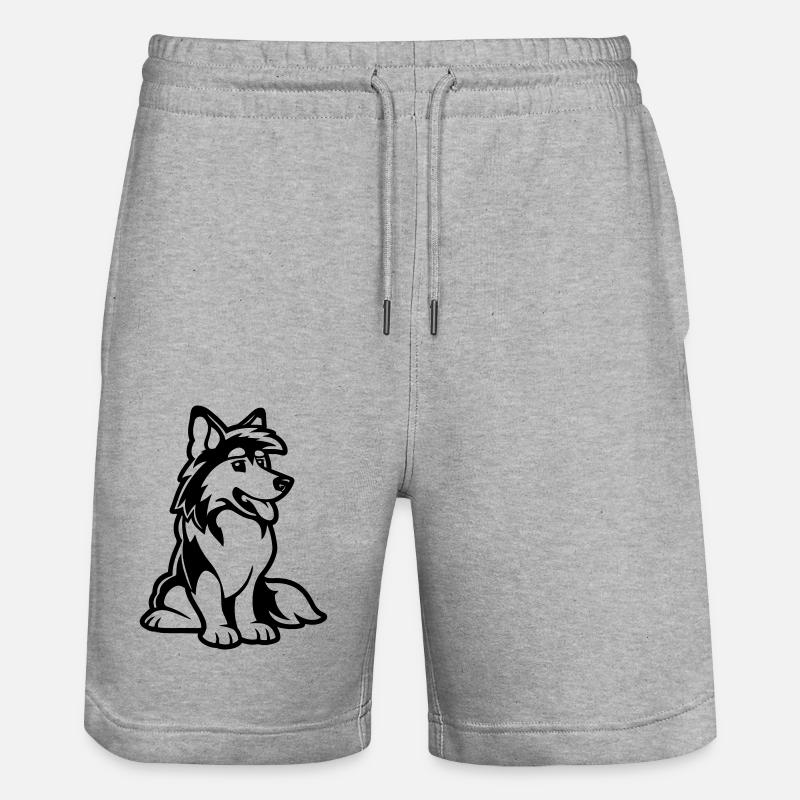 Bande dessinée de chien - Short de jogging bio TRAINER Stanley/Stella unisexe - gris chiné