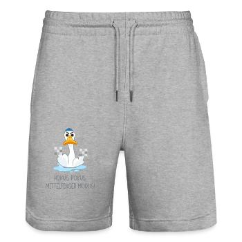 Hokus Pokus Mittelfinger Modus - Stanley/Stella Unisex Bio Joggingshorts Trainer  - Grau meliert - Vorne - Nik (191cm) & Marisol (170cm)