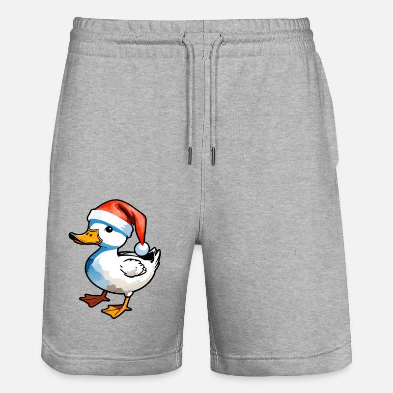 Dessin de Noël de canard - Short de jogging bio TRAINER Stanley/Stella unisexe - gris chiné