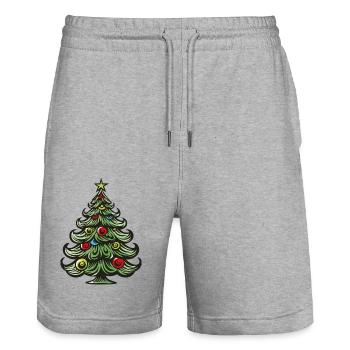Arbre de Noël - Short de jogging bio TRAINER Stanley/Stella unisexe - gris chiné - Devant - Nik (191cm) & Marisol (170cm)