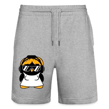 Pinguin DJ Girl Kleid Frau Kopfhörer Sonnenbrille - Stanley/Stella Unisex Bio Joggingshorts Trainer  - Grau meliert - Vorne - Nik (191cm) & Marisol (170cm)