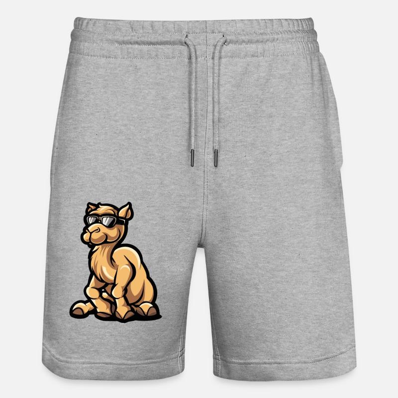 Kamel Comic Cool - Stanley/Stella Unisex Bio Joggingshorts Trainer  - Grau meliert
