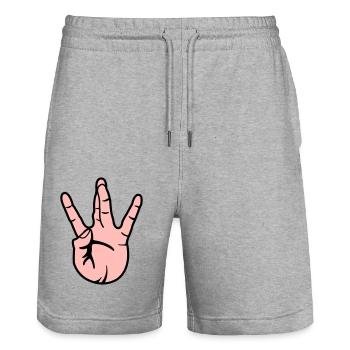 westside hand - Stanley/Stella Unisex Bio Joggingshorts Trainer  - Grau meliert - Vorne - Nik (191cm) & Marisol (170cm)