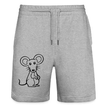 Mouse Mouse Cute Little Rat Rodent Friendly - Stanley/Stella Trainer Unisex Organic Jogging Shorts - heather grey - Front - Nik (191cm) & Marisol (170cm)
