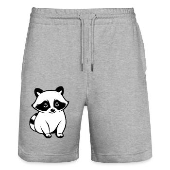 Raccoons Love - Pet Design - Stanley/Stella Trainer Unisex Organic Jogging Shorts - heather grey - Front - Nik (191cm) & Marisol (170cm)