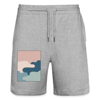 Pastell Muster Abstrakte Formen Kunst Wolken Farbe - Stanley/Stella Unisex Bio Joggingshorts Trainer  - Grau meliert - Vorne - Nik (191cm) & Marisol (170cm)