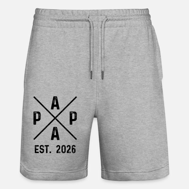 Papa Est. 2026 - Pantaloncini da jogger ecologici unisex Trainer di Stanley/Stella - grigio melange