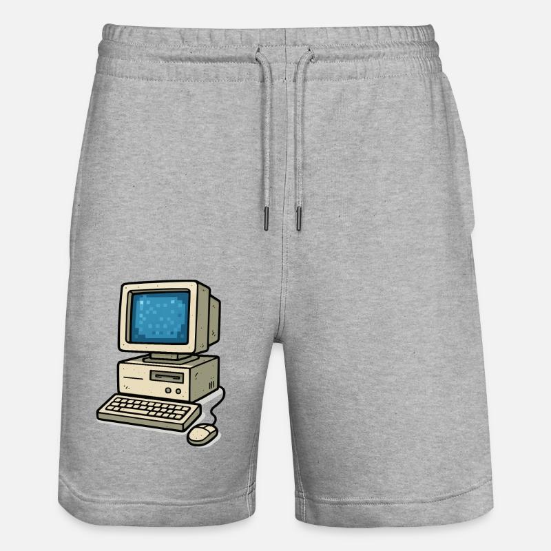 Informatique Old School - Short de jogging bio TRAINER Stanley/Stella unisexe - gris chiné