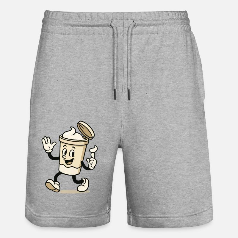 eiscreme becher comic - Stanley/Stella Unisex Bio Joggingshorts Trainer  - Grau meliert