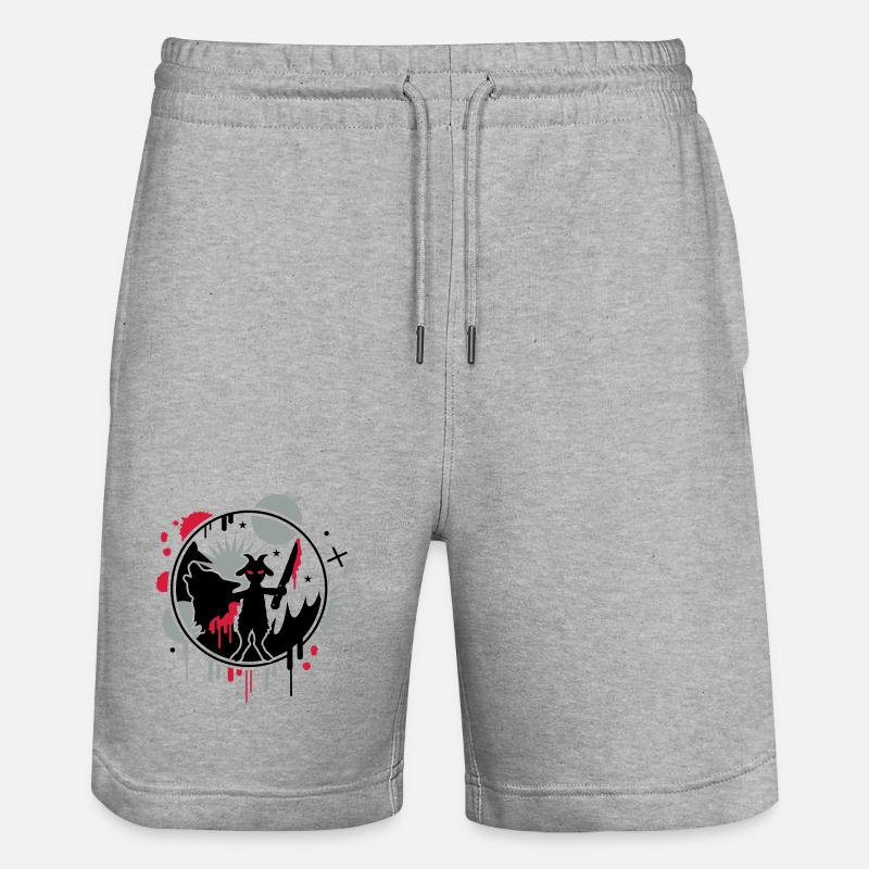 Der Wolf und das 7.Geisslein - Stanley/Stella Unisex Bio Joggingshorts Trainer  - Grau meliert