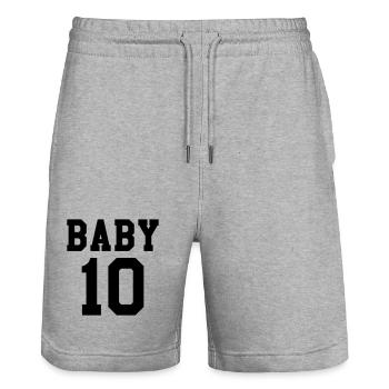 Baby 10 - Short de jogging bio TRAINER Stanley/Stella unisexe - gris chiné - Devant - Nik (191cm) & Marisol (170cm)