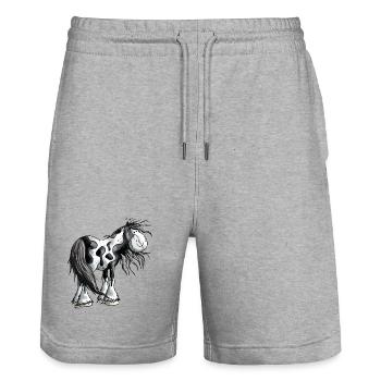 Cute Irish Tinker - Stanley/Stella Trainer Unisex Organic Jogging Shorts - heather grey - Front - Nik (191cm) & Marisol (170cm)