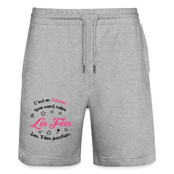 Mädchen / Fee / Prinzessin / Baby - Stanley/Stella Unisex Bio Joggingshorts Trainer  - Grau meliert - Vorne - Nik (191cm) & Marisol (170cm)