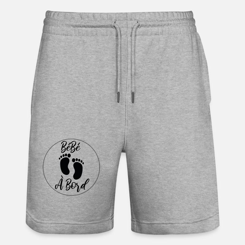 Bébé à bord grossesse - Short de jogging bio TRAINER Stanley/Stella unisexe - gris chiné