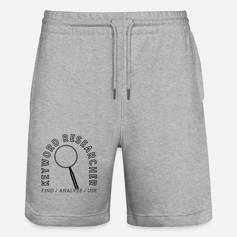 Chercheur en mots-clés – Conception d’emblèmes SEO - Short de jogging bio TRAINER Stanley/Stella unisexe - gris chiné