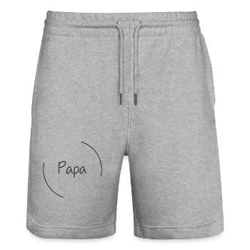 Papa - Stanley/Stella Unisex Bio Joggingshorts Trainer  - Grau meliert - Vorne - Nik (191cm) & Marisol (170cm)