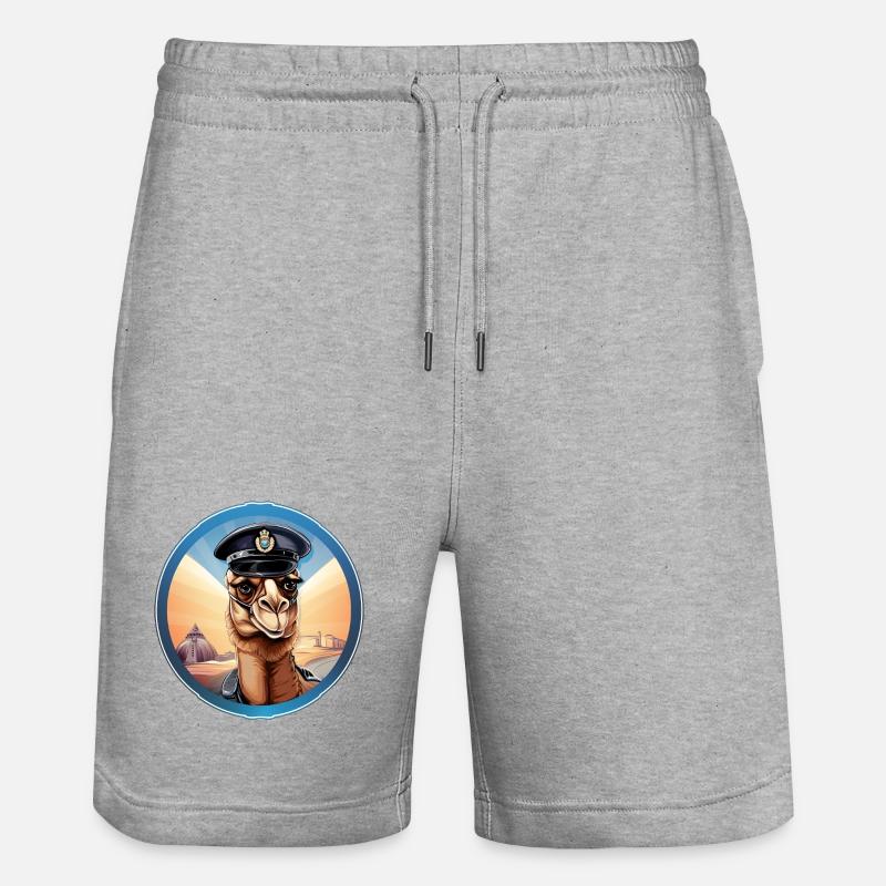 Polizei Kamel - Stanley/Stella Unisex Bio Joggingshorts Trainer  - Grau meliert