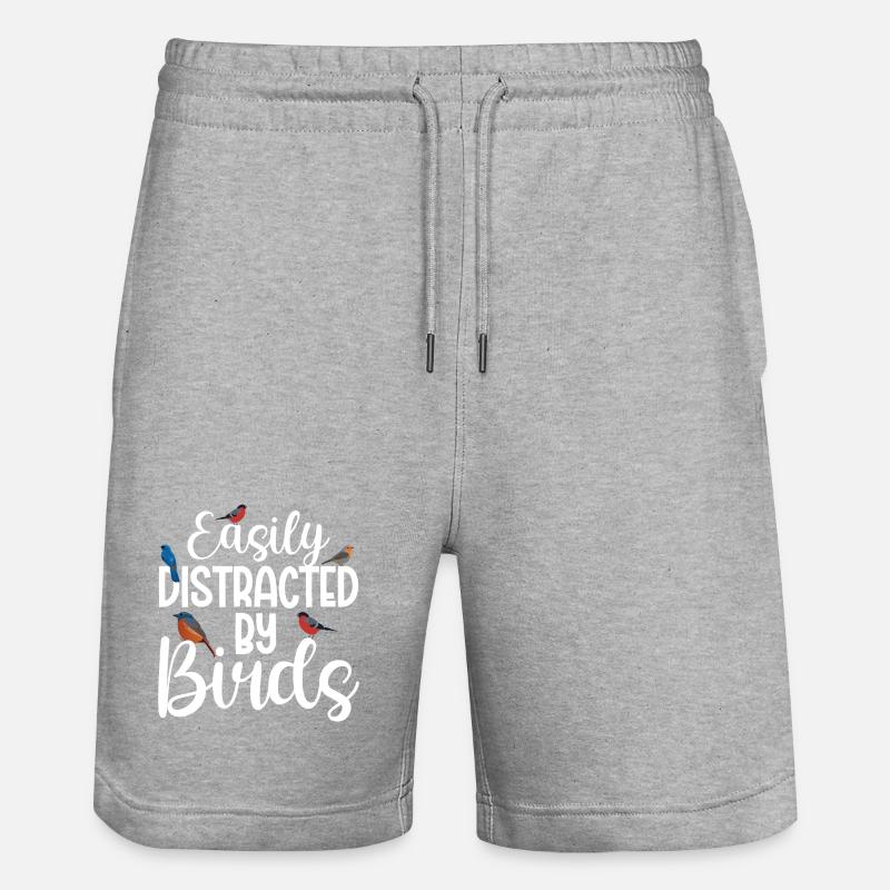 Facilement distrait par les oiseaux - Short de jogging bio TRAINER Stanley/Stella unisexe - gris chiné