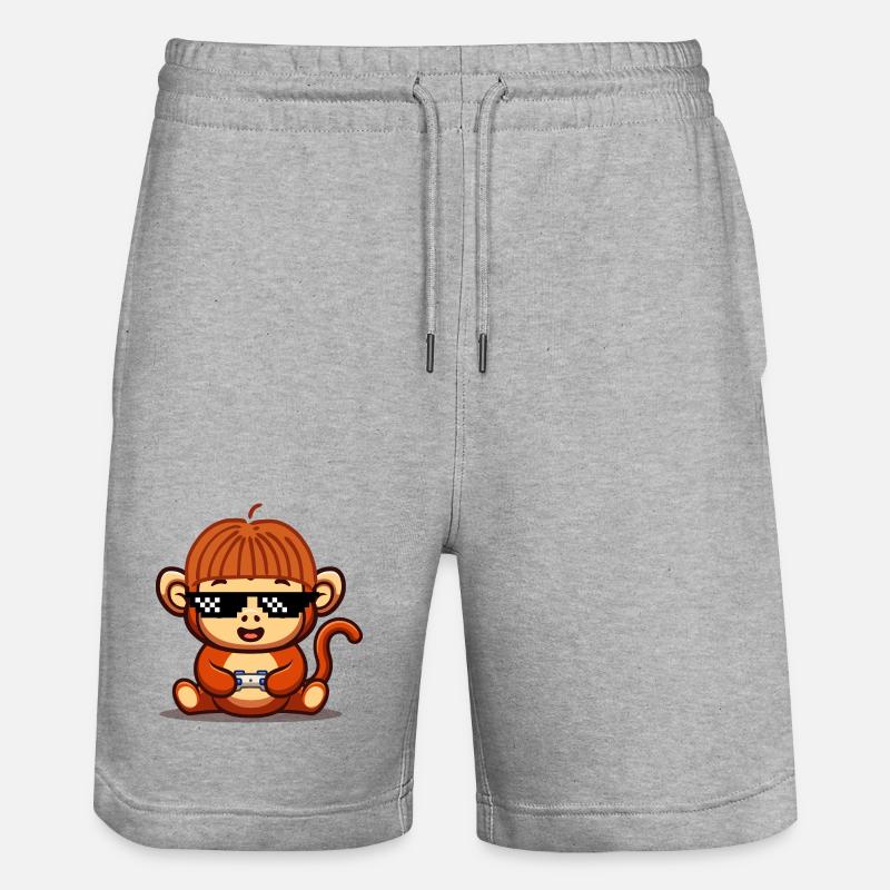 Singe de jeu - Short de jogging bio TRAINER Stanley/Stella unisexe - gris chiné