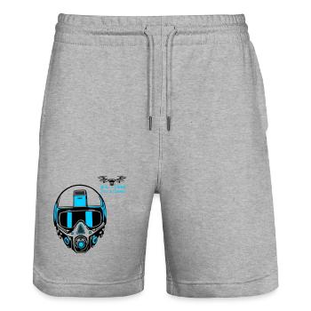 Drohnenpilot 2 - Stanley/Stella Unisex Bio Joggingshorts Trainer  - Grau meliert - Vorne - Nik (191cm) & Marisol (170cm)
