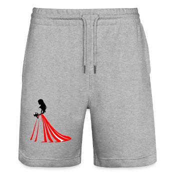 Mariée - Short de jogging bio TRAINER Stanley/Stella unisexe - gris chiné - Devant - Nik (191cm) & Marisol (170cm)