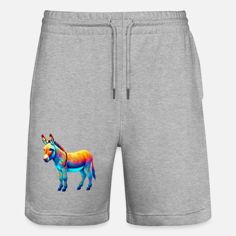 Mule âne - Short de jogging bio TRAINER Stanley/Stella unisexe - gris chiné