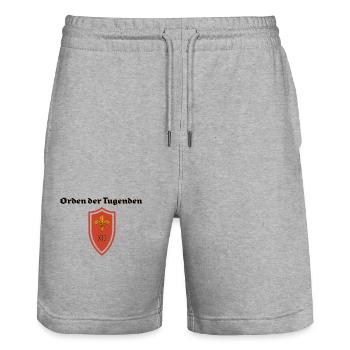 Orden der Tugenden Schild - Stanley/Stella Unisex Bio Joggingshorts Trainer  - Grau meliert - Vorne - Nik (191cm) & Marisol (170cm)