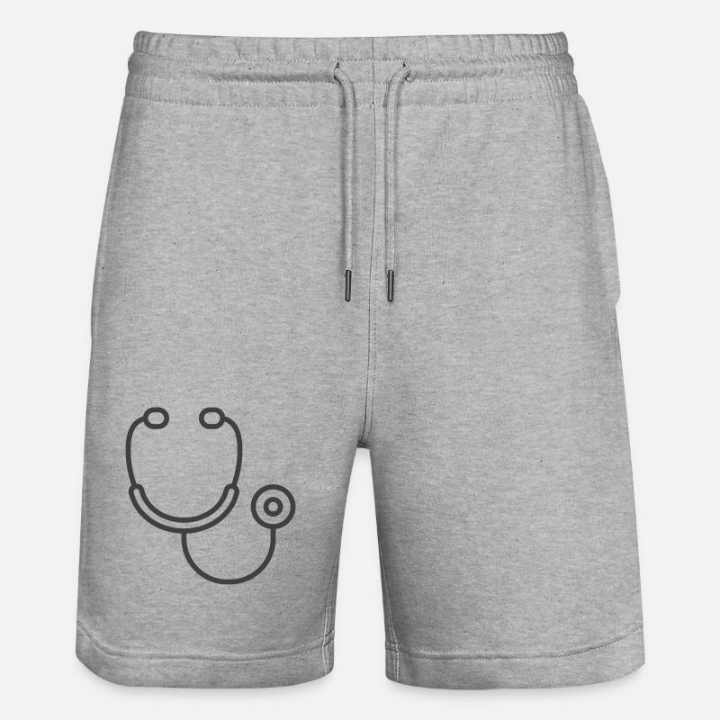 Icône du logo du stéthoscope médical - Short de jogging bio TRAINER Stanley/Stella unisexe - gris chiné