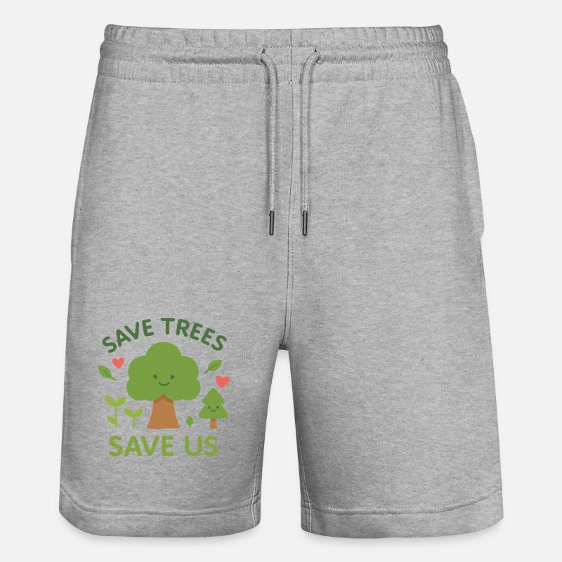 Save trees Save us - Short de jogging bio TRAINER Stanley/Stella unisexe - gris chiné